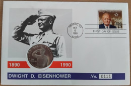 Delcampe - Marshall Islands 5 Dollars 1995, 100th An. Birth Dwight David Eisenhower, KM# 38, FDCover - Marshall
