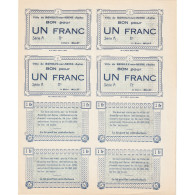Delcampe - 10 - ROMILLY SUR SEINE - BON POUR 1 FRANC - 24 JUIN 1940 - SERIE A - SUP+ - Bonds & Basic Needs