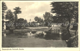 Delcampe - Neukirch Lausitz Sommerfrische Teich Blick Zur Kirche - Neukirch (Lausitz)