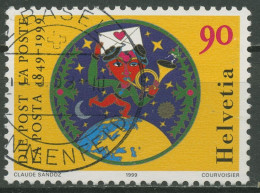 Delcampe - Schweiz 1999 150 Jahre Post Postbote Weltkugel 1672 Gestempelt - Gebraucht