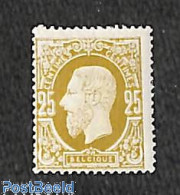 Delcampe - Belgium 1889 25c, Oliveyellow, Perf. 15, Stamp Out Of Set, Mint NH - Neufs