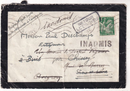 Delcampe - Lettre De St Maur U 03.08.1940 Pour Buis -> Mur De Barrez ʘ INADMIS Retour - 2. Weltkrieg 1939-1945
