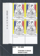 Delcampe - Variété CD4 De 2015 Neuf ** Y&T N° 4959 Daté Du 21.04.15 Avec 2 Bandes à Cheval Tenant à Décalé & 2 Barres - Ungebraucht