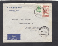Delcampe - LETTRE PAR AVION DE BEYROUTH POUR BERLIN, 1954. - Libano
