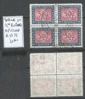 Delcampe - Specializzazione Segnatasse L.500 Stelle 3° Tipo 25° DESTRA BASSA - MASCHERINA PICCOLA - Quartina Usata D.13¼ Lineare - Postage Due