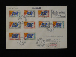 Delcampe - Lettre Recommandée Registered Cover Timbres De Service Flamme Concordante Session Parlement Européen 14/01/1974 - 1961-....