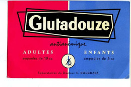 Delcampe - Buvard 20.5 X 12.7 Laboratoires E. BOUCHARA Glutadouze - Chemist's