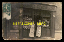 Delcampe - 55 - LEROUVILLE - COIFFEUR - JANVIER 1908 - CARTE PHOTO ORIGINALE - VOIR ETAT - Lerouville