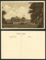 Delcampe - India Old Postcard Government House Calcutta Trees Flag - Inde