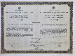 Delcampe - Imprumutul De Consolidare -amortibi 4.5 % 1934 -ctf Fraction. De 100 Ff - Autres & Non Classés