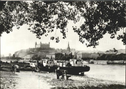 Delcampe - Bratislava Pressburg Pozsony Blick Ueber Die Donau Zur Burg Dampfer - Slowakei