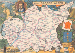Delcampe - 04 Les Basses Alpes Carte Map Plan Du Département Des Alpes De Haute-Provence 61 / MP7164 - Digne