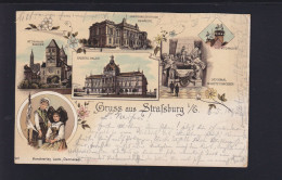 Delcampe - Dt. Reich Frankreich France Litho Strassburg Nach Schweiz Gelaufen - Elsass