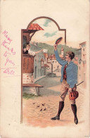 Delcampe - -Lithographie Muss I Denn Zum Städtle `naus, Wandersmann Winkt Zum Abschied - Paare