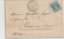 Delcampe - PLANCHER LES MINES Haute Saône CAD Type 17 + GC 2873 Sur 20c Empire Lauré Pli PRIQUELER Mécaniciens 1871  ...g - 1849-1876: Klassik