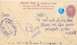 Delcampe - Entier Postal Postal Stationary Nepal Fleurs - Nepal