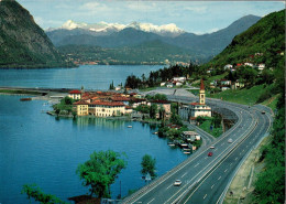 Delcampe - CPM . BISSONE  .  LAGO DI LUGANO CON L'AUTOSTRADA  .  CARTE NON ECRITE - Bissone