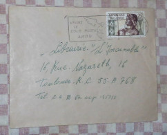 Delcampe - Congo Brazzaville Enveloppe Timbré + Flamme Nette  Utilisez Le Colis Postal Par Avion Brazzaville Rp Pour Toulouse 1966 - Gebraucht