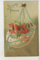 Delcampe - PAQUES - Jolie Carte Fantaisie Gaufrée Oeuf Et Coquelicots De "Joyeuses Pâques" (embossed Card) - RAPHAEL TUCK Série 300 - Pasqua