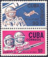 Delcampe - CUBA 1965, SPACE, "WOSCHOD 2" And COSMONAUTS, COMPLETE, MNH SERIES With GOOD QUALITY, *** - Neufs