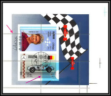 Delcampe - Ajman - 4569/ Bloc N°97 Fangio Mercedes Benz Argentina Motor Racing Voiture (Cars) Printing Error Proof Used Oblitéré - Automobile