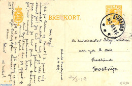 Delcampe - Denmark 1919 Postcard 7o, From BIRKEROD, Used Postal Stationary - Brieven En Documenten