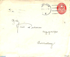 Delcampe - Denmark 1917 Envelope 10o, Used, Used Postal Stationary - Brieven En Documenten