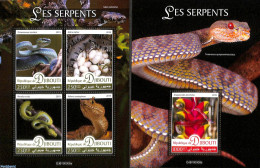 Delcampe - Djibouti 2019 Snakes 2 S/s, Mint NH, Nature - Reptiles - Snakes - Dschibuti (1977-...)