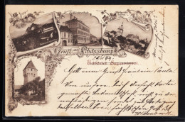 Delcampe - Sighisoara 1899 - Mures - Lutheran School, Castle, Tower. Art Nouveau - Rumänien
