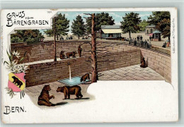Delcampe - 3000 Bern Berne 1899 Gebrauchsspuren Gruss Aus - Litho, Bärengraben - 13098250 - Bern