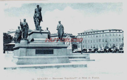 Delcampe - CPA AJACCIO - CORSE - MONUMENT NAPOLEON 1ER ET HOTEL DE FRANCE - Ajaccio