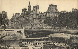 Delcampe - Paris CPA Hotel De Ville (peniche Belle Jardiniere) - Paris (01)