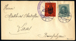 Delcampe - Beleg 1918, 10 Heller II Tipo Su Lettera Da Algund 3.12. Con Affrancatura Aggiuntiva Di 20 Heller, Molto Raro, Sass. 8 - - Merano