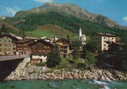 Delcampe - Schweiz Splügen Dorfbild Am Fluss Mit Kirche Und Bergen Abgesandt #PBH187 - Splügen