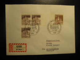 Delcampe - BONN 1967 Mi 490 + 498 Dresden Sachsen Ellinger Tor Weissenburg Bayern Registered FDC Cancel Cover GERMANY - 1961-1970