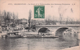 Delcampe - 94 CHARENTON LE PONT LE PONT ET LE DEBARCADERE DES BATEAUX PARISIENS - Charenton Le Pont