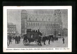 Delcampe - AK Eschweiler, Hist. Postreise Von 2 Lustigen Rheinländern Durch Deutschland, Abfahrt D. Postkutsche 1933, Rathaus - Poste & Postini
