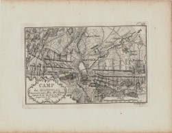 Delcampe - 1757 Original Kupferstich Camp De Bielefeld 7-jähriger Krieg Gez. J. V. Schley - Landkarten