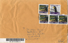 Delcampe - Guyana 2026 Rose Hall Black Caiman Crocodile Black Currasow Bird Customs Inspected Registered Cover - Guyana (1966-...)