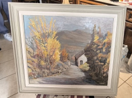 Delcampe - Peinture De Paysage Vintage à L'huile,encadrée , Signée M.LENOIR - Olieverf