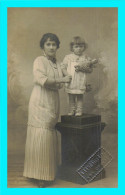 Delcampe - A952 / 777 Carte Photo ! Femme Et Enfant Fillette - Langfils Ainé Orange - Fotografie