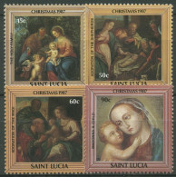 Delcampe - St. Lucia 1987 Weihnachten Gemälde 904/07 Postfrisch - St.Lucie (1979-...)