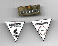 Delcampe - @+ Lot De 3 Pin's Alcatel Dont J.O. D'Albertville 92 - Olympic Games