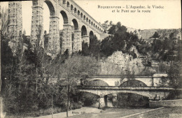 Delcampe - CPA Roquefavour L'Aqueduc Le Viaduc Et Le Pont Sur Le Route - Roquefavour