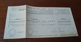 Delcampe - Certificato Di Allibramento Bollettino C/c Notiziario CNRD (1971) - Non Classés