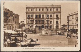 Delcampe - Gibraltar C1920s Commercial Square & City Hall RPPC Vintage Postcard L. Roisin  (DualE) - Gibilterra