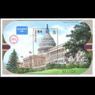 Delcampe - BELIZE 1986 - Scott# 822 S/S US Capitol MNH - Belize (1973-...)