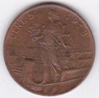 Delcampe - Italie 5 Centesimi 1918 R Rome, Victor-Emmanuel III , En Cuivre , KM# 42 - 1900-1946 : Victor Emmanuel III & Umberto II