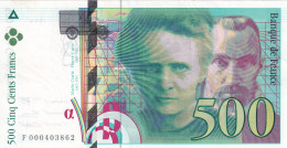 Delcampe - CRBX2664 BILLETE FRANCIA 500 FRANCOS 1994 MBC+ SERIE F - Autres & Non Classés