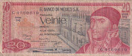 Delcampe - CRBX2087 BILLETE MEXICO 20 PESOS 1976 USADO - Mexique